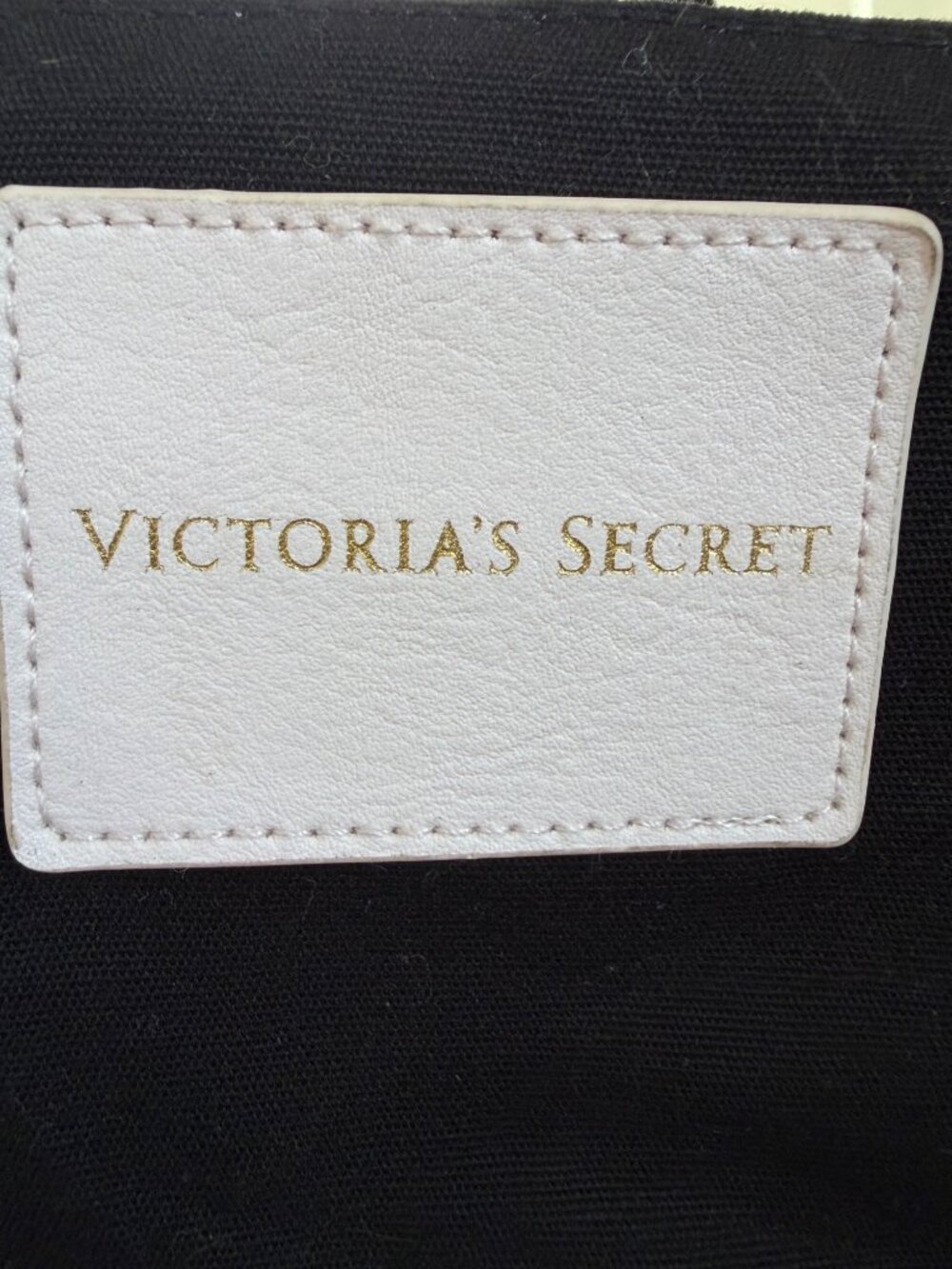 Victorias Secret Black & White Canvas Tote/Shoulder Bag With Adjustable Strap - Picture 4 of 16
